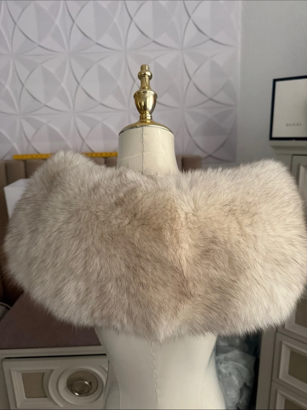 Saga fox fur stole wrap blue fox